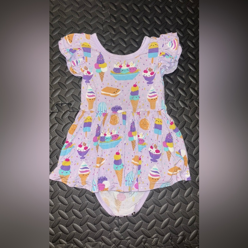 Little Sleepies Ice Cream Social Twirl dress w/bodysuit (12-18m)